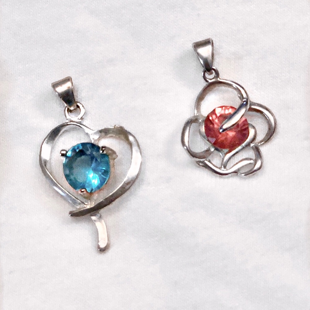 Set of 2 sterling pendants